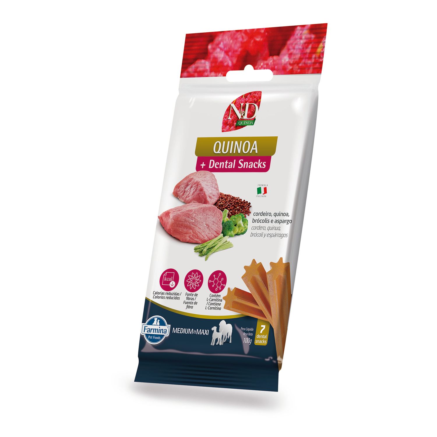 Treats MEDIUM - MAXI 100g N-D Quinoa WQ -front-right- 2000x2000